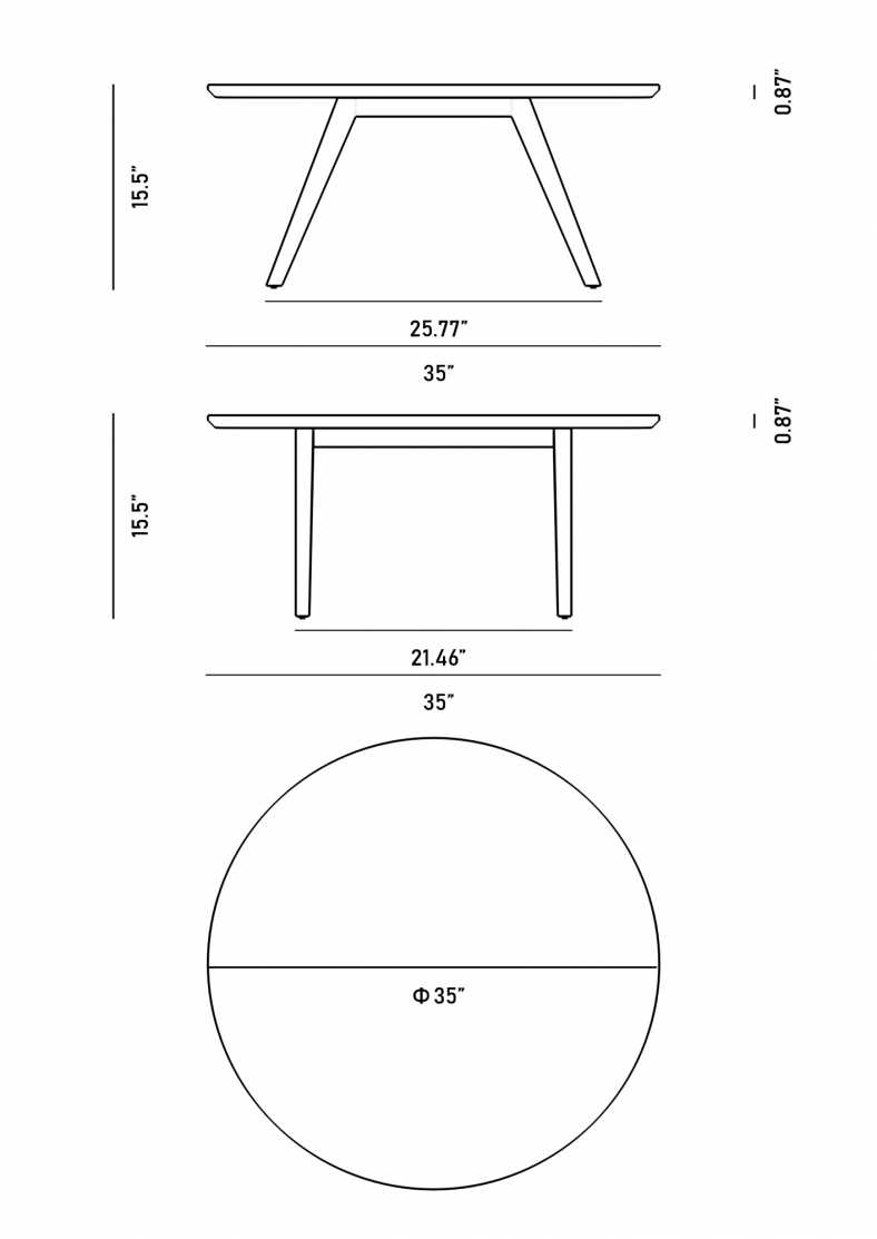 Standard Round Coffee Table Dimensions / Standard Size of